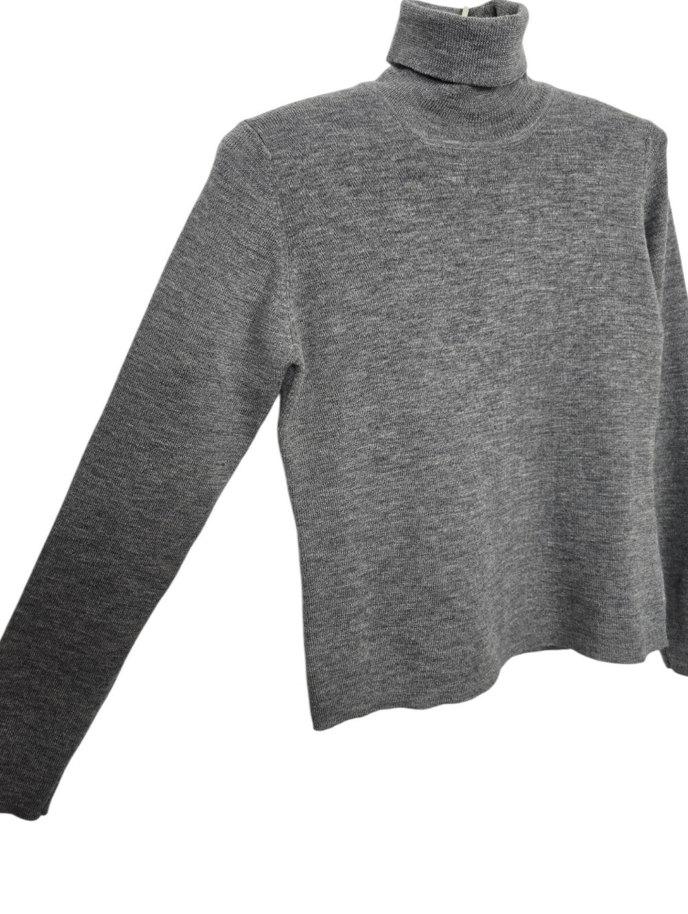 Ann Taylor 100% Merino Wool Turtleneck Sweater Heathered Gray Women's Medium - Picture 2 of 7